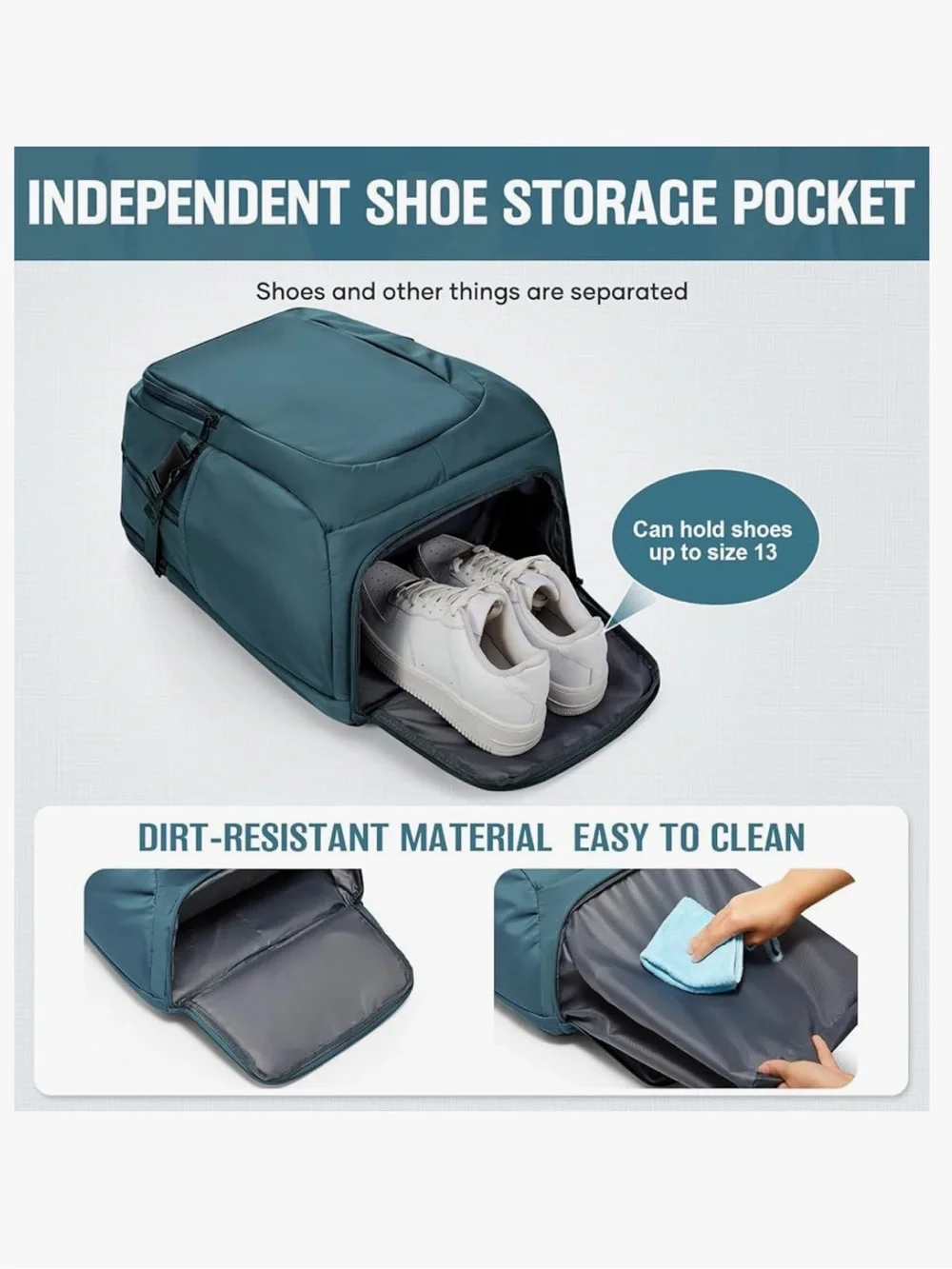 Suwasp Teal Travel Backpack - Spacious Everyday Bag